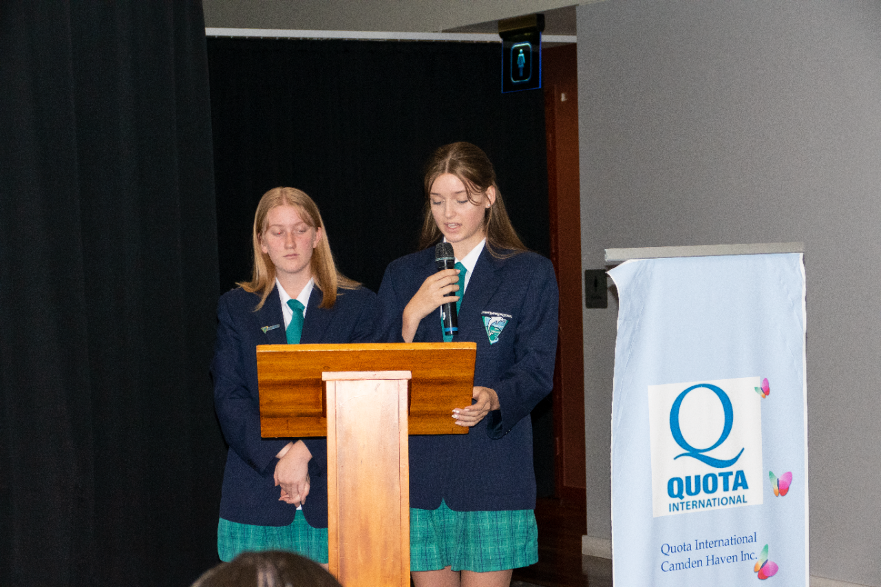 student speaking